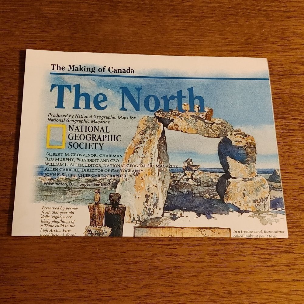 National Geographic The Making of Canada THE NORTH MAP Full Colour Sept 1997